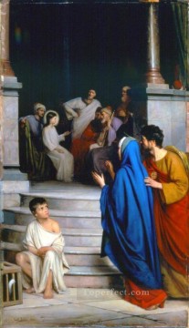 Cristo enseñando en el templo Carl Heinrich Bloch Pinturas al óleo